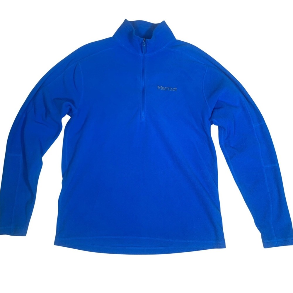 Marmot Fleece Pullover Mens Medium Blue Excellent‎ 1/4 Zip Activewear Jacket